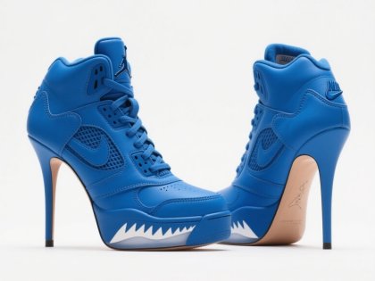 Blue Nike High Heels