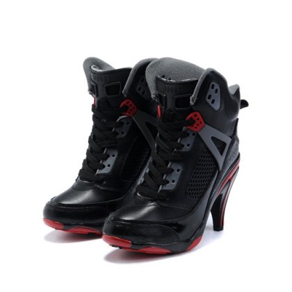 Air Jordan 5 Black Red High Heels Product Detail 2