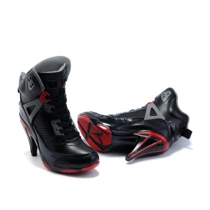 Air Jordan 5 Black Red High Heels Product Detail 4