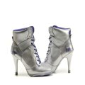 Nike-Inspired Silver High Heels
