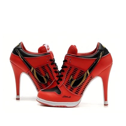 Nike Women's Red Sneaker Heels Product Detail 1