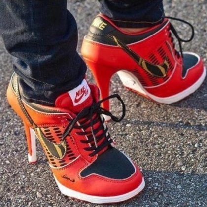 Nike Women's Red Sneaker Heels Product Detail 5
