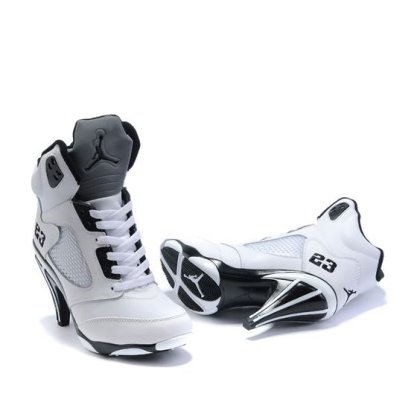 White Jordan 5 High Heels for Women Product Detail 1