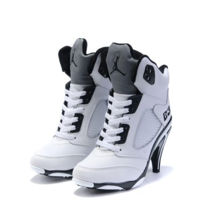 White Jordan 5 High Heels for Women Product Detail 2